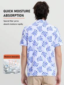 RODEEL Men's Graphic All-Over Printed Short-Sleeved Lapel Micro-Elastic Regular Summer Sports Top Quick-Drying Sun Protection And Moisture-Wicking Polo T-Shirt