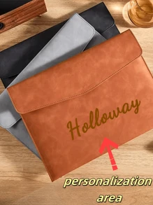 Personalized Custom Waterproof Faux Leather Document Bag, A4 Paper, Magnetic Closure, Business Office, Holiday Gift.,Back To School,School Supplies