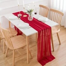 Runner da tavolo in chiffon rosso - adatto per San Valentino, appuntamenti, feste di matrimonio, decorazione della tavola