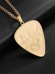 1 件嘻哈吉他贝斯音符项链男女款不锈钢音乐酷炫情侣吊坠饰品 - 多色 - 查看 4