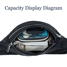 Unisex Crossbody Belt Bag Customizable Name Solid Color Large Capacity Waist Bag - Black - View 10