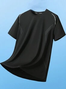 Sports&Outdoor T-Shirts Men Outdoor Apparel Spring And Summer Clothing Active Tops Short Sleeve Daily&Casusl Running&Workout Comfortable Loose Tennis & Golf Hockey Equestrian - Dusty Blue - View 5