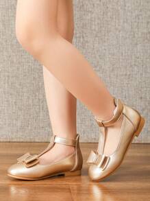 Girls' Soft Princess Flat Shoes, Toddler Kid Doll Shoes For Spring - Gold - View 5