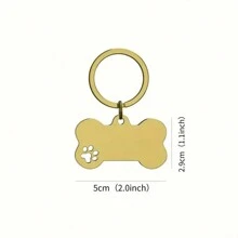 1pc Personalized Pet ID Tag Brand, Stainless Steel Bone Shape Dog Collar Pendant, Can Carve Pet Name And Contact Information To Prevent Pets From Getting Lost, A Good Holiday Gift Choice