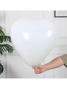 100 unidades de globos blancos con forma de corazón para bodas, San Valentín, cumpleaños, decoración del hogar, aniversarios, fiestas temáticas, decoración de jardín/patio, reuniones familiares, accesorios para fotos