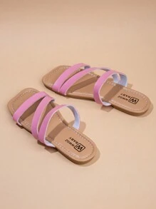 2024 Summer New Girls Woven Casual Soft Bottom Sandals