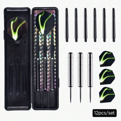 WIN.MAX Juego de dardos de punta de acero de 21g, dardos de cobre para competición y entrenamiento en caja de regalo, adecuados para tableros de dardos de sisal y de cerdas
