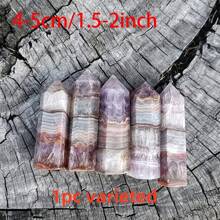 水晶有天然裂纹，无损坏。1 件 1.57-8.3 英寸紫水晶蕾丝玛瑙水晶塔 - 灵气疗愈天然石，精神巫术礼物，能量平衡家居装饰，送礼的理想选择，水晶柱，水晶点 - 彩色 - 查看 5