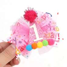 Moño para el cabello de color rosa intenso para cumpleaños - Lazos de cinta de "Feliz Cumpleaños", Moños de sombrero de cumpleaños rosa, Accesorios para el cabello de cumpleaños para niñas, Accesorios para el cabello de tercer cumpleaños para niñas - Multicolor - Ver 7