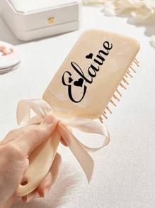 LICVIC 1 chiếc lược chải tóc có túi khí, họa tiết vân đá cẩm thạch, lược gỡ rối tùy chỉnh, lược có túi khí tùy chỉnh, đầu lược massage tóc, quà tặng lược chải tóc khắc tên cá nhân, quà tặng cặp đôi cá nhân hóa, quà tặng tùy chỉnh cho nữ, 22x7cm, 3 màu: Hồng/Xám/Vàng, 3 kiểu chữ, phù hợp cho nữ, tạo không gian ấm áp, làm mới nhà cửa mùa thu, tạo sự hài hòa cho gia đình, dụng cụ du lịch tiện dụng. - phong cách A - Xem 8