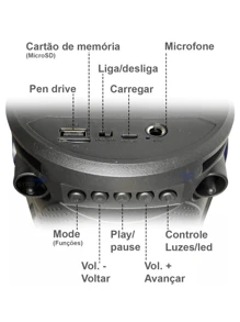 Bluetooth Speaker With Microphone Input Karaoke USB Flash Drive FM SD P10 - màu đen - Xem 9