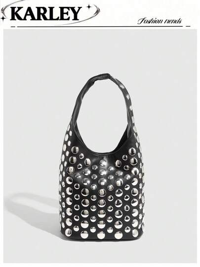 1个朋克风格双面圆形铆钉装饰