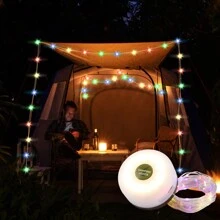 Camping String Lights Camping Lights Waterproof USB Charging Lights, Rechargeable Outdoor String Lights For Camping Yard Hiking - Green - View 7
