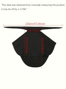 1 pezzo Balaclava da donna di colore unito con cordino, fascia elastica, traspirante e confortevole, multiuso per sport, yoga, fitness e moda - Passamontagna tinta unita - Visualizzare 6