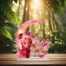 Valentine's Day Moon Couples Decorations 2D Flat Acrylic Table Top Decor Office TV Cabinet Desktop Home Decoration Ornaments