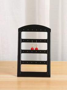 Folding Z 1pc Jewelry Holder Organizer Earring Organizer With 24 Holes Jewelry Display Storage,Solid Color L-Shaped Acrylic Jewelry Display Stand, Modern & Simple Plastic Earrings Storage Rack For Stud Earring Collection, For Woman Gifts Earring Back To School
