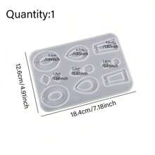 1pc Asymmetric Ellipse C Shape & Water Drop Silicone Mold, DIY Jewelry Pendant Earring Keychain Decoration Accessories