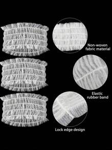 100条一次性SPA头带，柔软无纺布材质，弹性面部毛发带，可拉伸，适用于护肤、化妆、桑拿、洗脸等场合，适合女性，可作发饰、头巾、头带，秋冬季度假必备，女士头巾，柔软头巾，女士围巾 - 彩色 - 查看 3