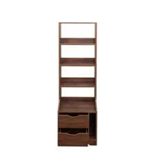Night Stand With Bookshelf, Night Stand With 2 Storage Drawers For Bedroom, Storage Shelves And Drawers For Living Room