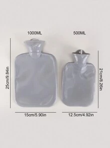 1pc Plain Random Color Hot Water Bag, Simple Rubber Hot Compress Bag For Winter - Multicolor - View 5