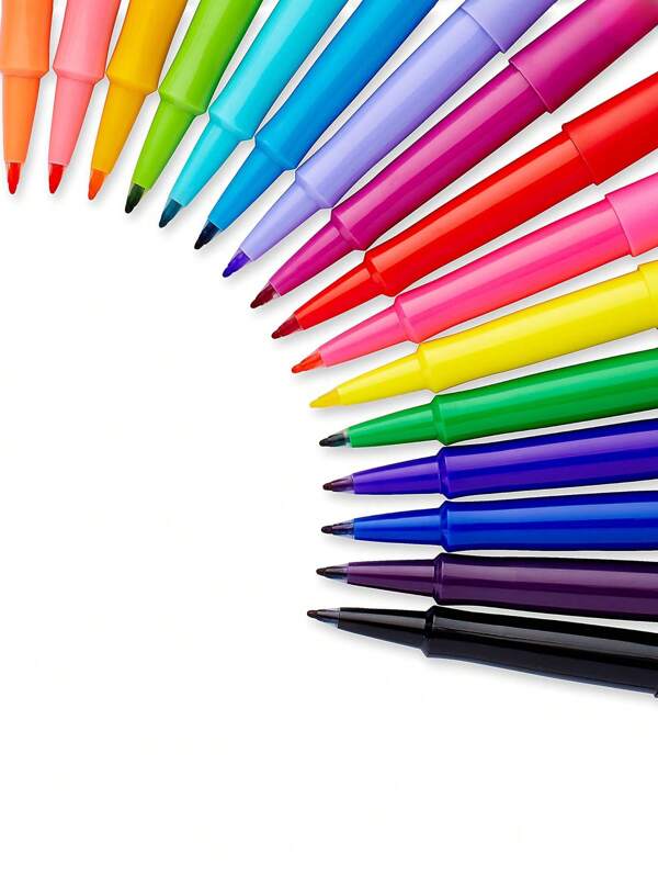 5pcs/10pcs Felt Tip Pens, Nib (0.5mm), Assorted Colors, For Journaling, Writing, Note Taking, Planner Coloring, Great For Art Office And School Supplies,Light-Colored Pens Are Suitable For Dark Paper