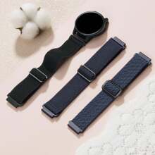 Compatible With Samsung/Garmin- Galaxy Watch Band- 2pcs 22mm Braided Stretchy Nylon Watch Bands Compatible With Garmin Vivoactive 4,Venu 2, Venu 3,Forerunner 255/255 Music,Samsun.G Galaxy Watch 3 45mm/Galaxy Watch 46mm,Gear S3 Frontier/Classic,Fossil Gen 5E 44mm,Gen 5 Carlyle/Julianna/Garrett,Gen 4 Explorist H R,Ticwatch Pro 3/ 2021/ 2020/GTX,Hua.Wei Watch 3 Pro,GT 2 46mm/2e /2 Pro/GT3 46MM /GT Runner. , Quick Release Loop Elastic Soft Strap Replacement For Women Men