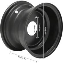 HOHOBLA 7" ATV Wheel Rim 3 Lugs 16x8-7 Tire Rim Parts For 125cc ATV Black Wheel Rim Tire 3 Holes 78mm Hole Distance, Black - 7 Inches - View 2