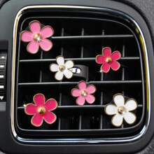 6pcs Alloy Charming Daisy Designed Air Vent Clips, Car Vent Decoration Clips, Auto Interior Accessories - Multicolor - View 4