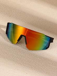 1/3/5pcs Women One-Piece Multicolor Personalized Street Style Technological Punk Fashion Glasses For Outdoor Casual Activities Tropical Beach Vacay Outfits Rave Party Accessories For Summer Beach Vacation, Outdoor, Travel Shades Street Y2k Style Oversized Wrap Frame For Music Festival Preppy Style For Back To School