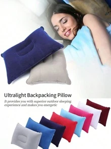 Portable Inflatable Velour Pillow, Travel Pillows,Comfortable Inflatable Pillow, Ultralight A4 Size Inflatable Travel Pillow, Small Squared Flocked Fabric Air Pillow For Office, Traveling, Holiday Trip, Hiking, Camping,Napping,Neck Lumbar Support, Multiple Colors Available Eye Mask Sleep Mask Eye Cover Blindfold Travel Foot Rest Footrest Foot Hammock Leg Rest For Sleep For Travel For College Dorm Blockout Light Upgrade Your Sleep Quality Perfect For Stress Relief Rejuvenate Tired Eyes - Multicolor - View 1