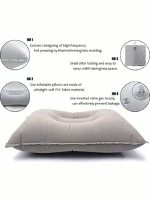 Portable Inflatable Velour Pillow, Travel Pillows,Comfortable Inflatable Pillow, Ultralight A4 Size Inflatable Travel Pillow, Small Squared Flocked Fabric Air Pillow For Office, Traveling, Holiday Trip, Hiking, Camping,Napping,Neck Lumbar Support, Multiple Colors Available Eye Mask Sleep Mask Eye Cover Blindfold Travel Foot Rest Footrest Foot Hammock Leg Rest For Sleep For Travel For College Dorm Blockout Light Upgrade Your Sleep Quality Perfect For Stress Relief Rejuvenate Tired Eyes - Multicolor - View 3