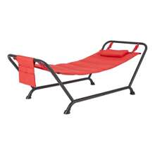 Mainstays Belden Park Polyester Hammock With Stand And Pillow For Outdoor , Multi Color - Red - View 1
