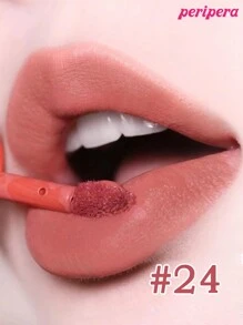 Peripera K-Beauty Ink 丝绒唇膏，显色度高，持久不脱色，轻盈质地，不含麸质，不含防腐剂，丝绒哑光唇膏，液体唇膏，顺滑易涂，持久显色，韩国化妆品 - #24 Milky Nude - 查看 3
