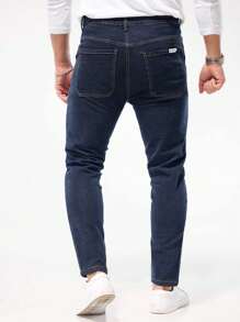 男士修身弹力牛仔裤，百搭休闲裤，时尚水洗牛仔裤