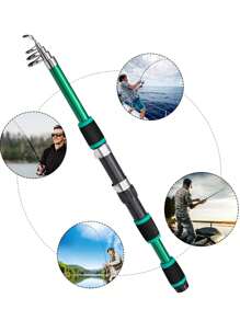 Set completo de caña de pescar telescópica con carrete giratorio, señuelos, anzuelos y accesorios de pesca para viaje