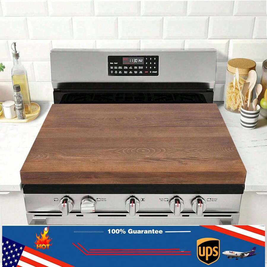 ZhdnBhnos Wooden Stove Top Covers, Noodle Board Stove Cover For Glasstop Stove And Electric Stove, Gas Stove Burner 30 X 22 Inch - màu nâu - Xem 1