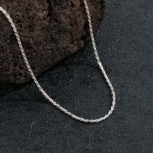 Bahian Cord Braided Chain Silver Necklace 925 Silver BATH - 銀色 - 查看 3