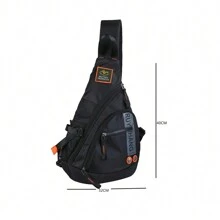1 Peça Bolsa de Peito Masculina, Bolsa de Ombro Masculina para Viagem, Acampamento, Caminhada, Trabalho, Bolsa Transversal e de Cintura Casual para Meninos, Bolsa Mensageira Impermeável de Nylon Leve Preta Multiuso para Passeio, Escola, Esportes, Férias