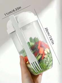 1pc New Salad Mixer, Oatmeal Cups With Spoon And Lid, Low-Fat Milk And Yogurt Cups, Portable Diet Cups, Portable Breakfast Cups