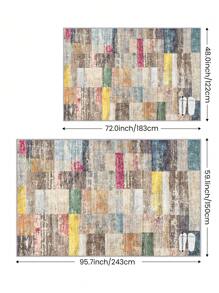 DAJIANG 1 pieza Alfombra grande de área, lavable, alfombra moderna de múltiples estampados abstractos, plegable, fácil de cuidar, adecuada para sala de estar, pasillo, mesita de noche, sala de estar, dormitorio, decoración del hogar, decoración gruesa para entrada, baño, decoración de cocina