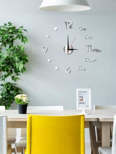 DIY Glow In The Dark Wand Clock, Creative Letter Sticker ative Functional Living Room, Bedroom, Dining Bar, Easy Installation Home Room view 3