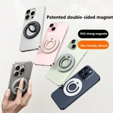 拉环式液态硅胶磁性手机指环支架 - 最新款硅胶 MagSafe 指环磁性手机支架，兼容 12/13/14/15/16，也兼容安卓手机，生日礼物、送给家人朋友的礼物，指环支架、手机指环支架、手机配件 - 彩色 - 查看 2