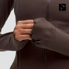 Lululemon Define Cropped Jacket Nulu-For Yoga Gym Running-Sweat-Wicking-Yoga-All Seasons Sport-Spring/Summer-Autumn/Winter-Prefect Thanks Giving Day & Chrismas Gift - Espresso - View 6