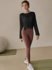 Women's Loose Yoga Top For Autumn/Winter, Running, Workout, Pilates, Long Sleeve Fitness Cover Up