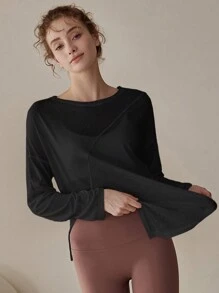 Women's Loose Yoga Top For Autumn/Winter, Running, Workout, Pilates, Long Sleeve Fitness Cover Up