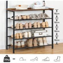 HOOBRO Coat Stand Coat Rack With S Storage  Standing Hall Tree With 9 Hooks S And Coat Rack For Hallway Entryway Metal Frame Sturdy Industrial Rustic Brown And Black EBF80MT01G2 - RusticBrown+Black1 - View 5