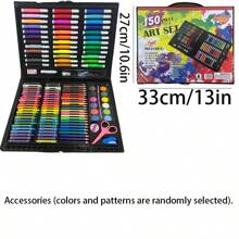 1 Set 42/208 Pcs Colored Pencils Set, Children Painting Brush Gift Box, Washable Crayons, Perfect Gift For Budding Artists, Painting Brush Drawing Supplies, Multi-Color For Various Scenes To Unleash Children's Painting Talent