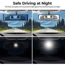 11.81 Inch Panoramic Convex Rearview Mirror - For Car, SUV And Truck Use, Clip On Wide-Angle, Reducing Blind Spots