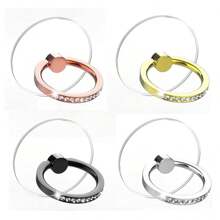 1PC 360° Rotating Crystal Rhinestone Phone Ring Holder Universal Transparent Finger Ring Stand Compatible With All Mobile Phones - Multicolor - View 10