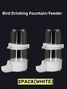 1pc/2pcs Thickened Automatic Bird Waterer, Peony Guiding Pheasant Millet Feeder & Drinker Two-In-One Bird Supplies - White - View 15